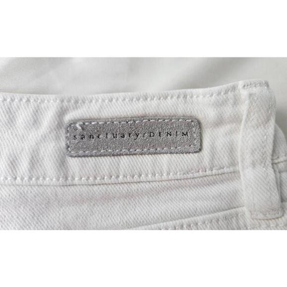 Sanctuary Denim Women's White High Rise Straight Jeans with Raw Hem Size 31 - Picture 7 of 11
